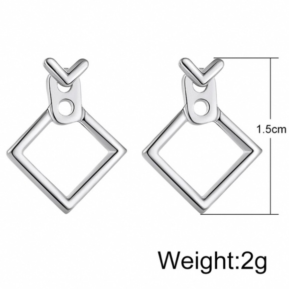 2/$20!  Minimalist Silver Square Studs & Jackets - Picture 5 of 7